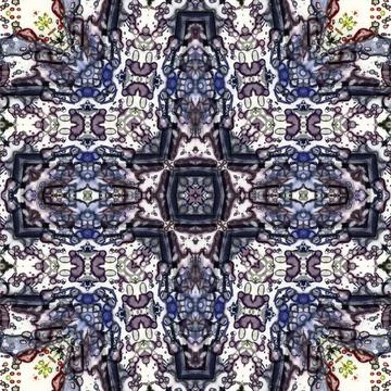 Seamless square abstract pattern. Art texture. Art mandala. Symmetrical patte Illustrazione stock