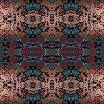 Seamless square abstract pattern. Art texture. Art mandala. Symmetrical patte Illustrazione stock