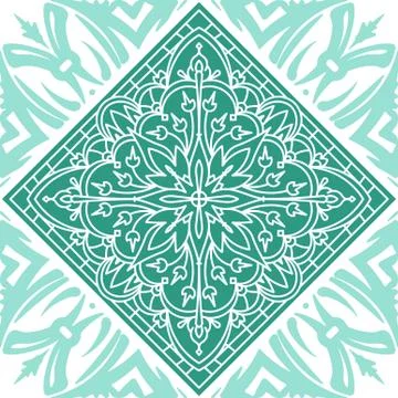 Seamless Square Abstract Tribal  Pattern. Hand Drawn Ethnic Texture. Stock-Illustration