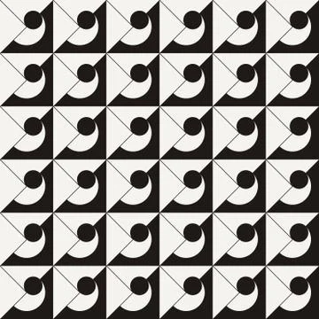 Seamless square and spiral pattern. Abstract stripes endless background Illustrazione stock