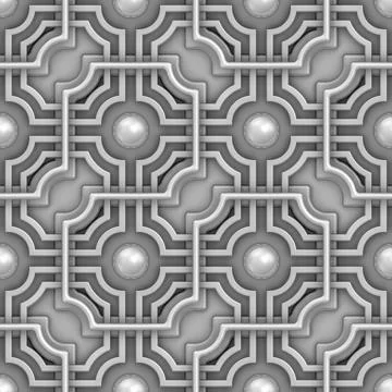 Seamless square, curve and sphere background Stock Illustration