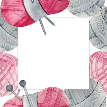 Seamless square frame knitting hobby Stock Illustration