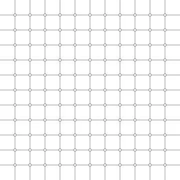 Seamless square grid pattern with diamond nodes. Stock Illustration