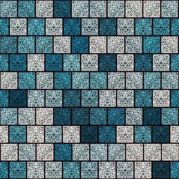 Seamless square mosaic pattern Stock Illustration