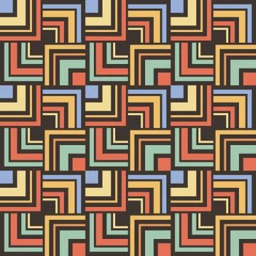 Seamless square pattern. Abstract stripes endless background Stock Illustration
