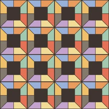 Seamless square pattern. Abstract stripes endless background Illustrazione stock