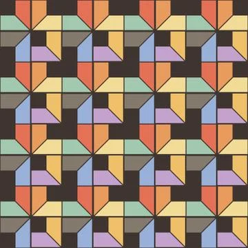Seamless square pattern. Abstract stripes endless background Stock Illustration