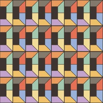 Seamless square pattern. Abstract stripes endless background Stock Illustration