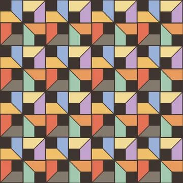 Seamless square pattern. Abstract stripes endless background Illustrazione stock