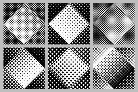 Seamless square pattern background design collection - abstract vector graphic Illustrazione stock