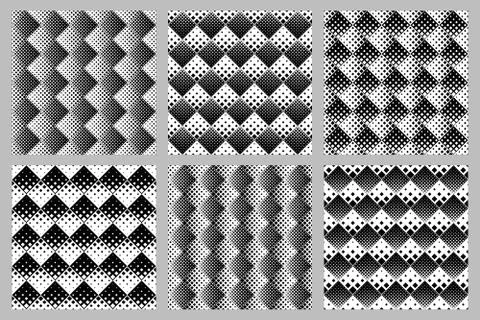 Seamless square pattern background set Stock Illustration