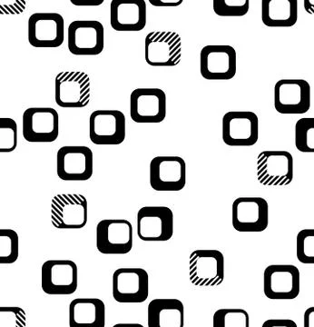 Seamless square pattern in black and white.. Illustrazione stock
