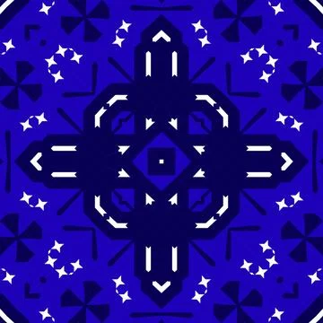 Seamless square pattern blue and white. Frost texture pattern. Merry Christ.. Illustrazione stock