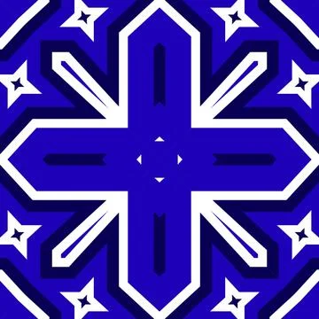 Seamless square pattern blue and white. Frost texture pattern. Merry Christ.. Stock Illustration