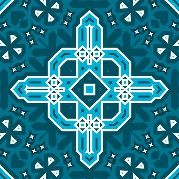 Seamless square pattern blue and white. Frost texture pattern. Merry Christ.. Stockillustratie