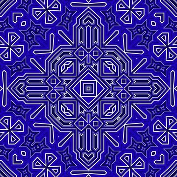 Seamless square pattern blue and white. Frost texture pattern. Merry Christ.. Stock Illustration