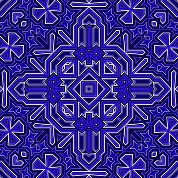 Seamless square pattern blue and white. Frost texture pattern. Merry Christ.. Illustrazione stock