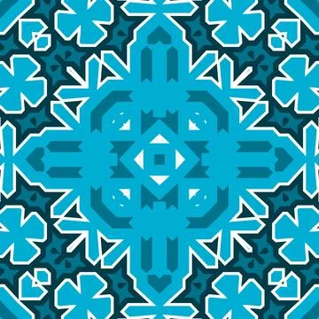 Seamless square pattern blue and white. Frost texture pattern. Merry Christ.. Stock Illustration