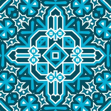 Seamless square pattern blue and white. Frost texture pattern. Merry Christ.. Stock Illustration