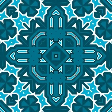 Seamless square pattern blue and white. Frost texture pattern. Merry Christ.. Stock Illustration