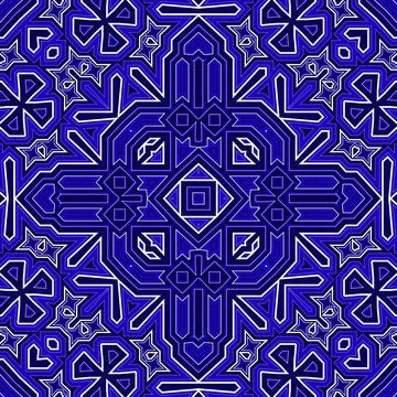 Seamless square pattern blue and white. Frost texture pattern. Merry Christ.. Illustrazione stock