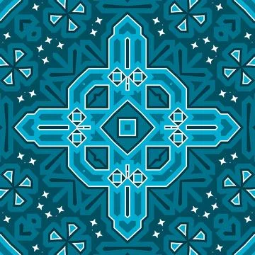 Seamless square pattern blue and white. Frost texture pattern. Merry Christ.. Illustrazione stock