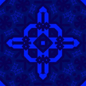 Seamless square pattern blue and white. Frost texture pattern. Merry Christ.. Illustrazione stock
