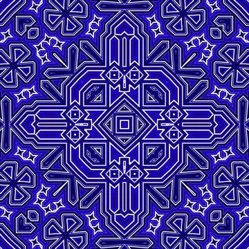 Seamless square pattern blue and white. Frost texture pattern. Merry Christ.. Illustrazione stock