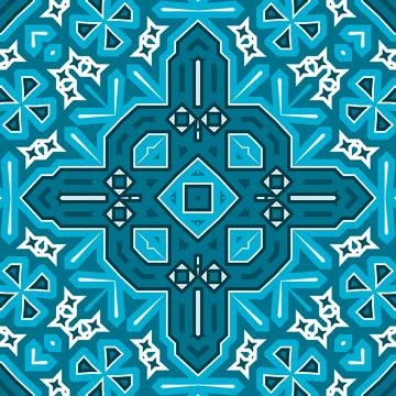 Seamless square pattern blue and white. Frost texture pattern. Merry Christ.. Illustrazione stock