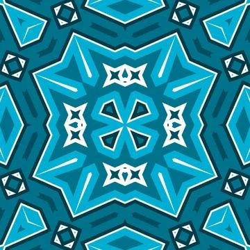 Seamless square pattern blue and white. Frost texture pattern. Merry Christ.. Illustrazione stock