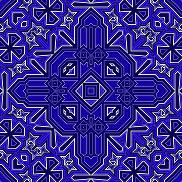 Seamless square pattern blue and white. Frost texture pattern. Merry Christ.. Stock Illustration