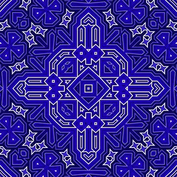 Seamless square pattern blue and white. Frost texture pattern. Merry Christ.. Stock Illustration