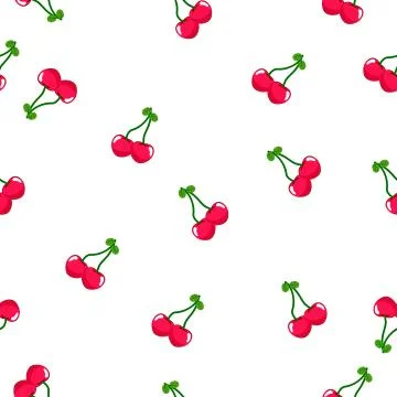 Seamless square pattern with Cheery Fruit, Leaf for tiles texture, , Plywood  Stockillustratie