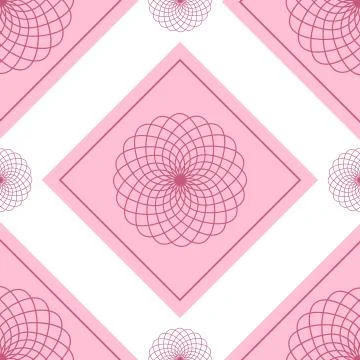 Seamless square pattern with Floral Abstract Design for tiles texture, Plywoo 库存插图