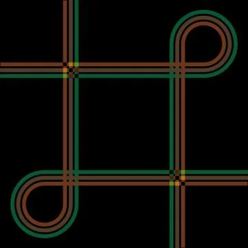 A seamless square pattern of green and brown lines that make squares Stock Illustration