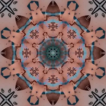 Seamless square pattern. The pattern is abstract. The texture is richly dec.. Stock Illustration