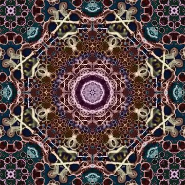 Seamless square pattern. The pattern is abstract. The texture is richly dec.. Stock Illustration