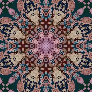 Seamless square pattern. The pattern is abstract. The texture is richly dec.. Stock Illustration
