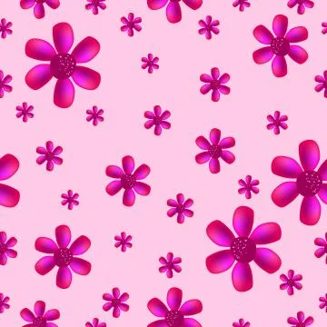 Seamless square pattern with Pink Flower for tiles texture, wall sticker and  Stock Illustration