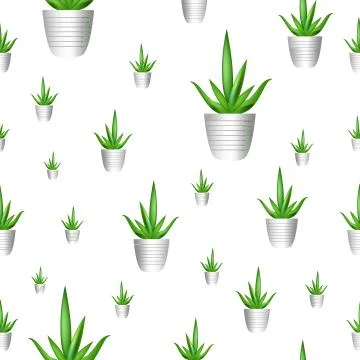 Seamless square pattern with plants, Vase for tiles texture, wall sticker and 스톡 일러스트