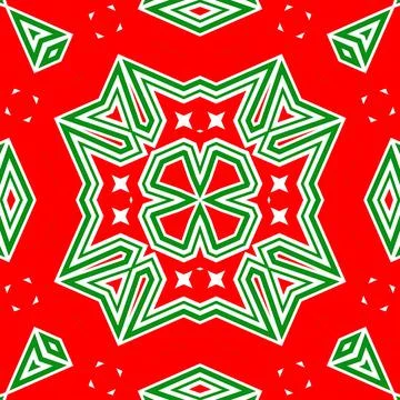 Seamless square pattern red and green. Christmas pattern green and red. Mer.. Stock Illustration