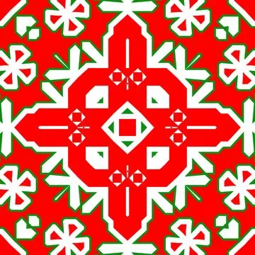 Seamless square pattern red and green. Christmas pattern green and red. Mer.. Stock Illustration