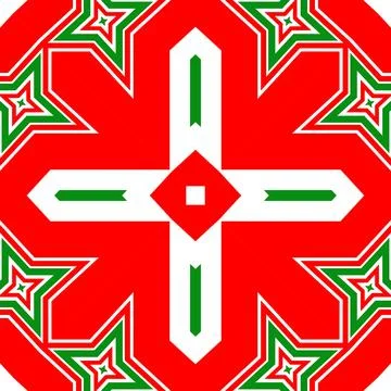 Seamless square pattern red and green. Christmas pattern green and red. Mer.. Illustrazione stock