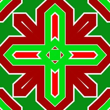 Seamless square pattern red and green. Christmas pattern green and red. Mer.. Illustrazione stock