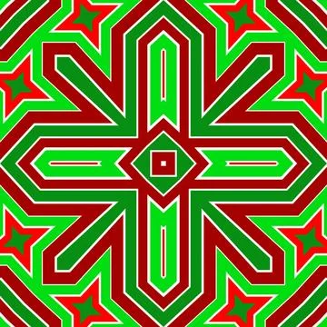 Seamless square pattern red and green. Christmas pattern green and red. Mer.. Illustrazione stock