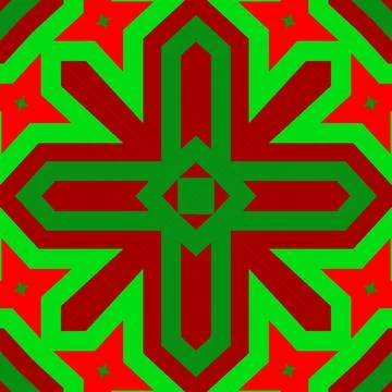 Seamless square pattern red and green. Christmas pattern green and red. Mer.. Stock Illustration