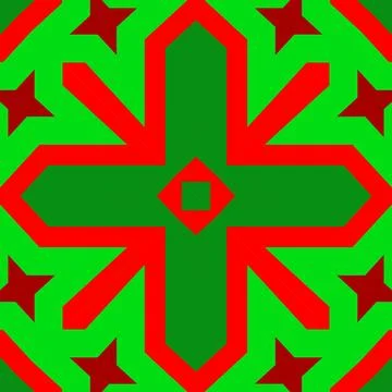 Seamless square pattern red and green. Christmas pattern green and red. Mer.. Illustrazione stock