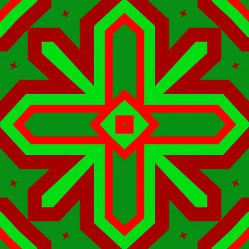 Seamless square pattern red and green. Christmas pattern green and red. Mer.. Illustrazione stock