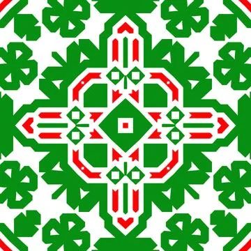 Seamless square pattern red and green. Christmas pattern green and red. Mer.. Illustrazione stock
