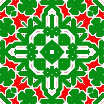 Seamless square pattern red and green. Christmas pattern green and red. Mer.. Stock Illustration